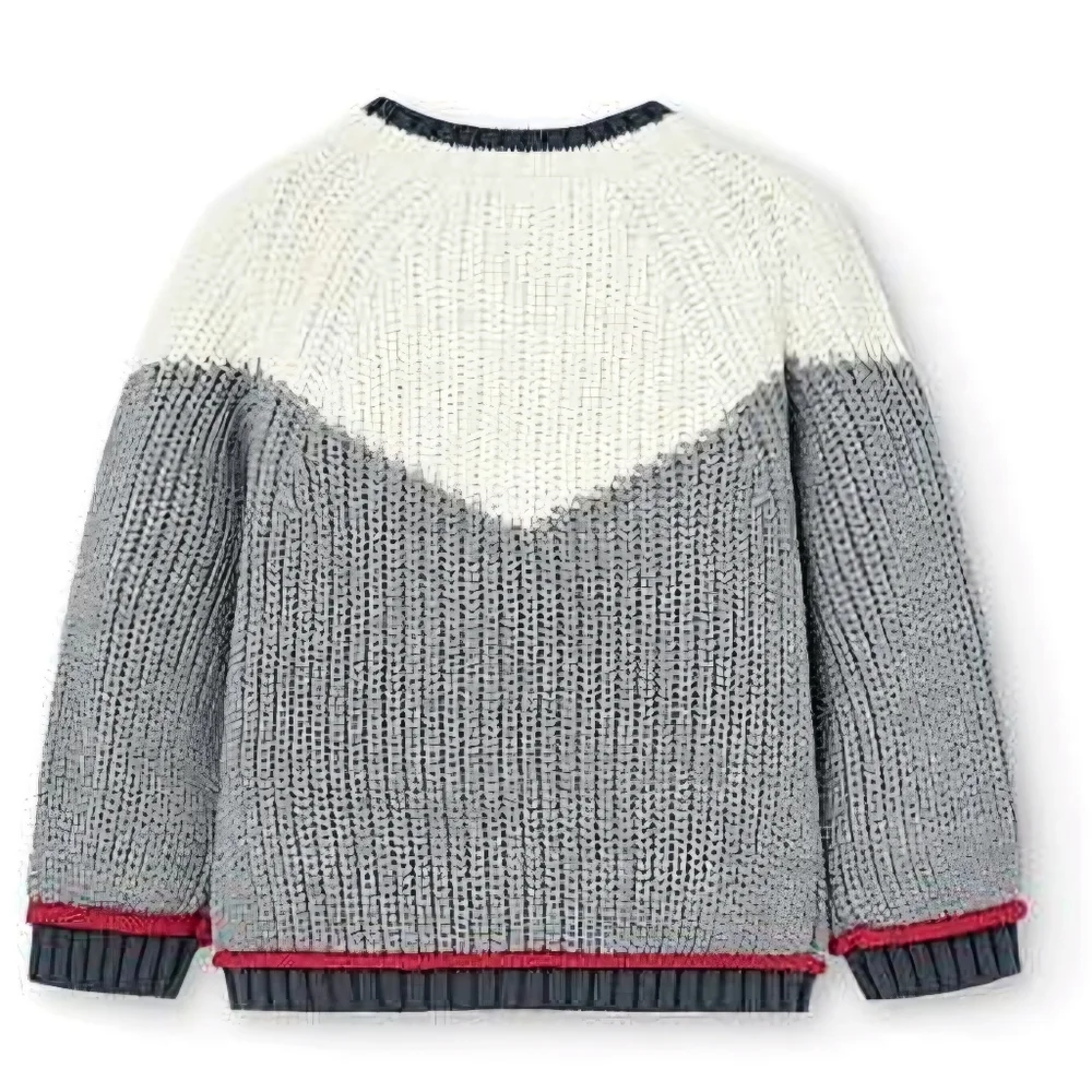 NWT Boboli Sweater Size 2 Colors cream grey red accents - Picture 15 of 15